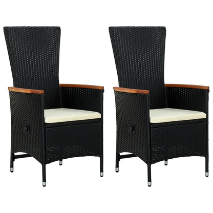 Tuinstoelen Met Kussens Poly Rattan Zwart