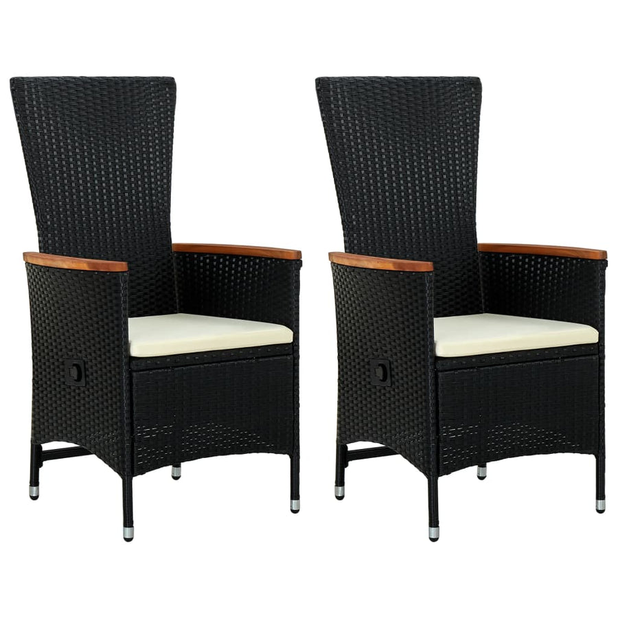 Tuinstoelen Met Kussens Poly Rattan Zwart