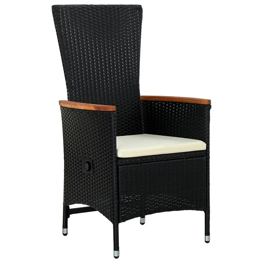 Tuinstoelen Met Kussens Poly Rattan Zwart