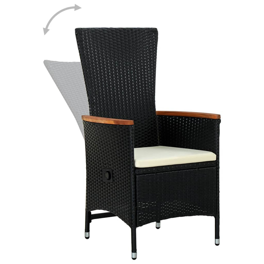 Tuinstoelen Met Kussens Poly Rattan Zwart