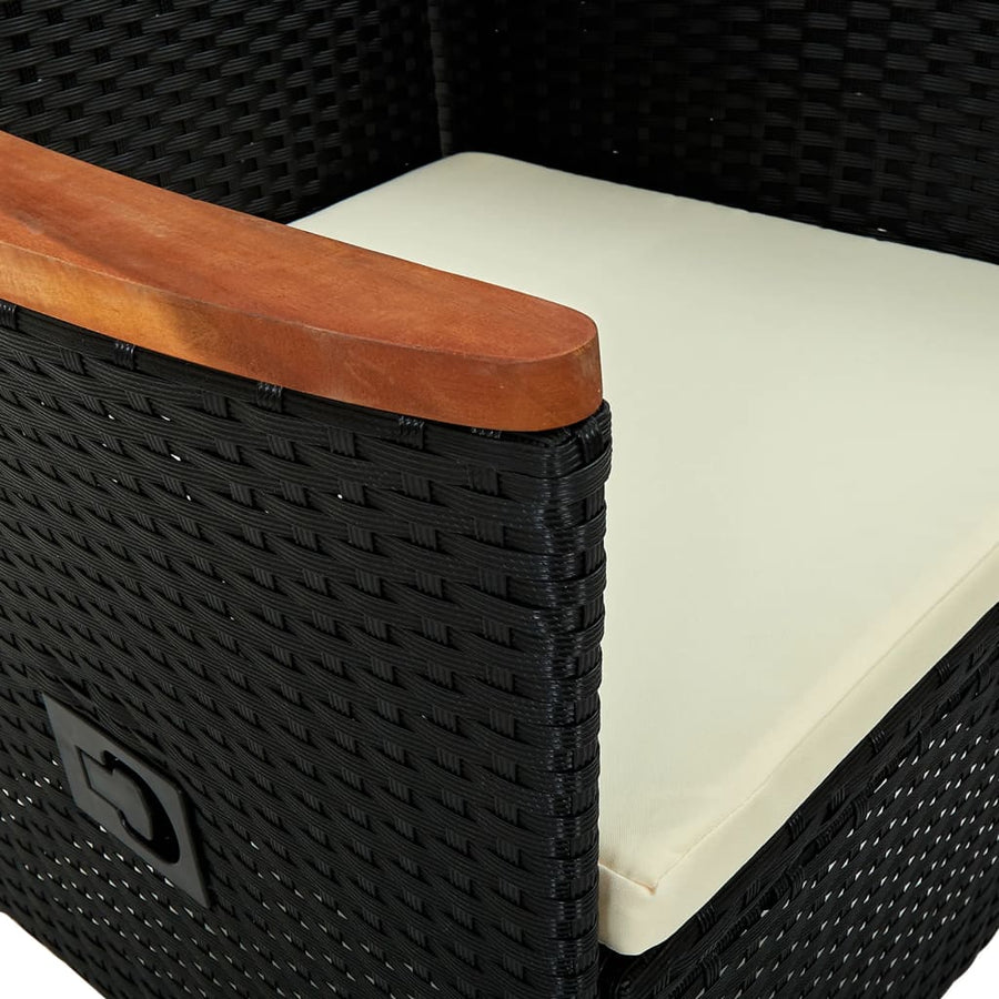 Tuinstoelen Met Kussens Poly Rattan Zwart