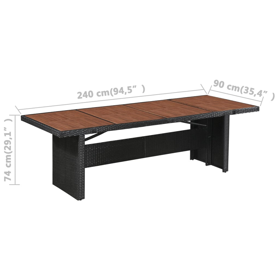 9-Delige Tuinset Met Kussens Poly Rattan Zwart