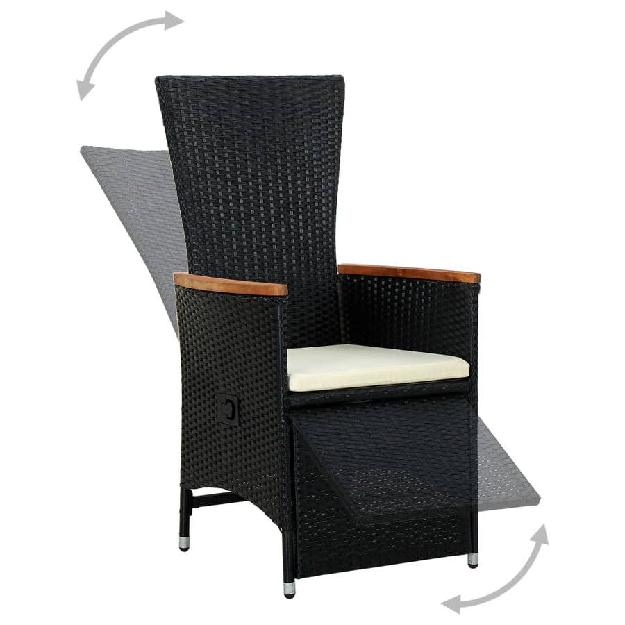 7-Delige Tuinset Poly Rattan Acaciahout 6