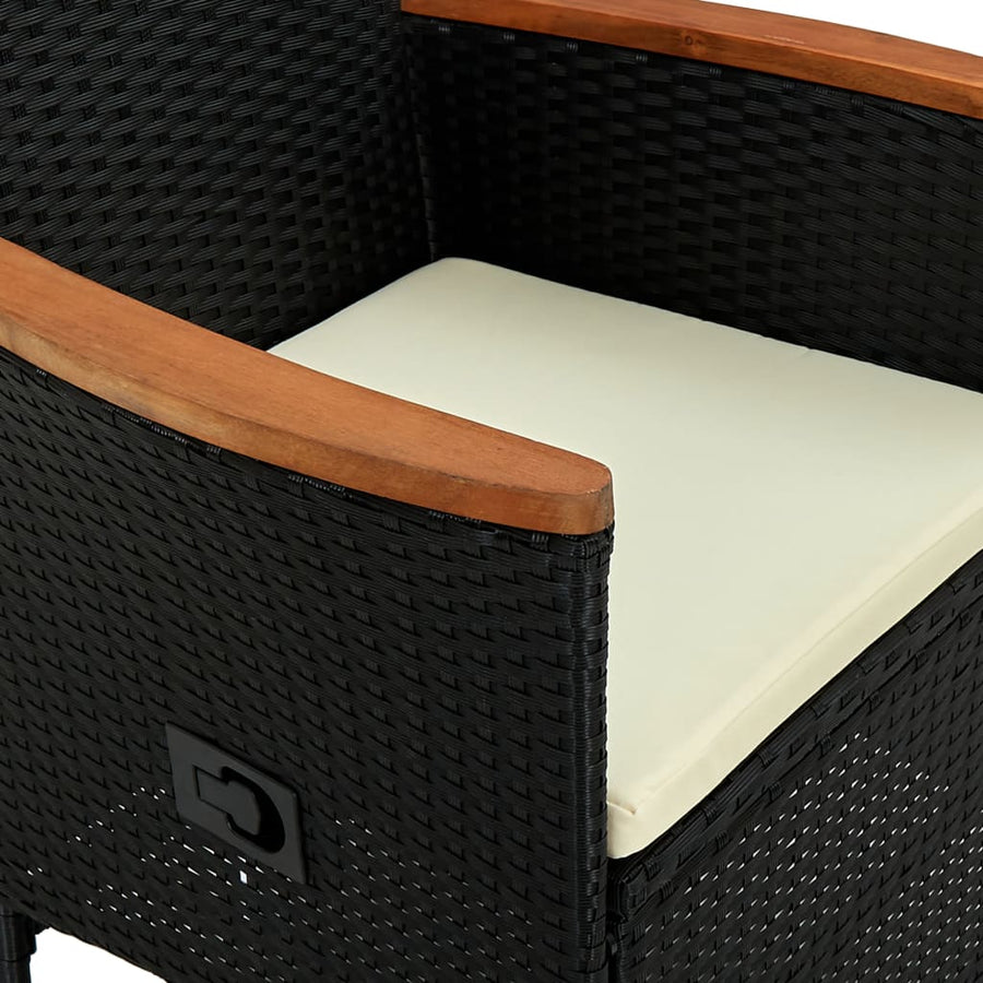 7-Delige Tuinset Poly Rattan Acaciahout 6