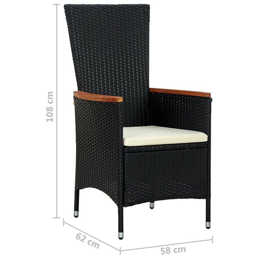 7-Delige Tuinset Poly Rattan Acaciahout 6