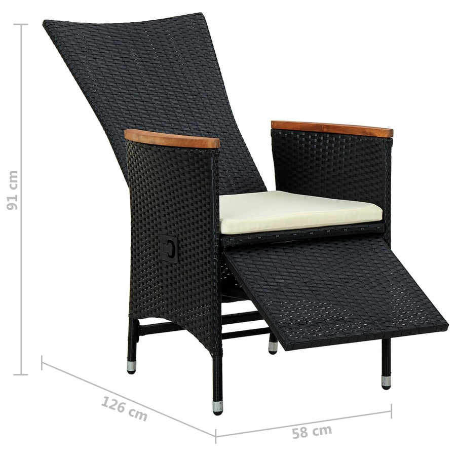 7-Delige Tuinset Poly Rattan Acaciahout 6