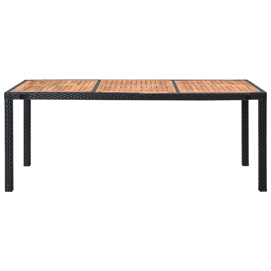 9-delige Tuinset met kussens poly rattan zwart