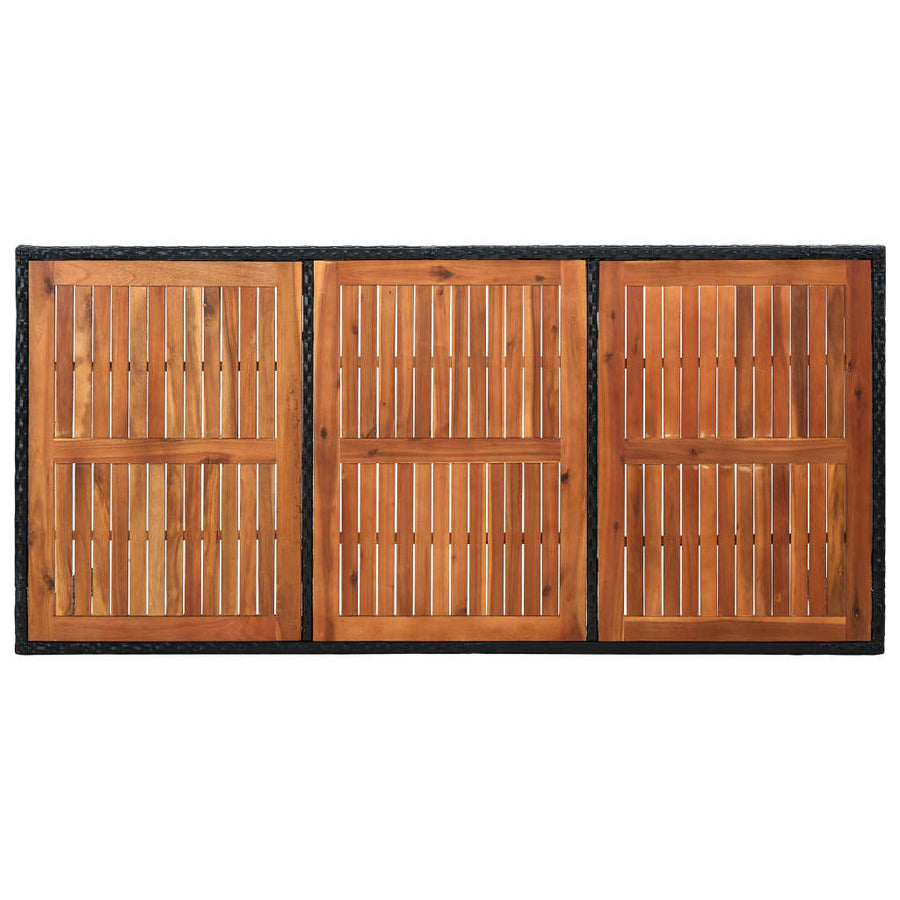 9-delige Tuinset met kussens poly rattan zwart