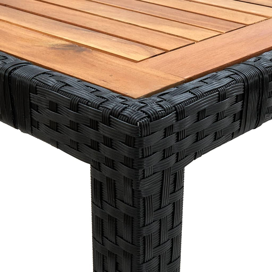 9-delige Tuinset met kussens poly rattan zwart