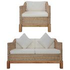 Bankstel 2-delig poly rattan naturel