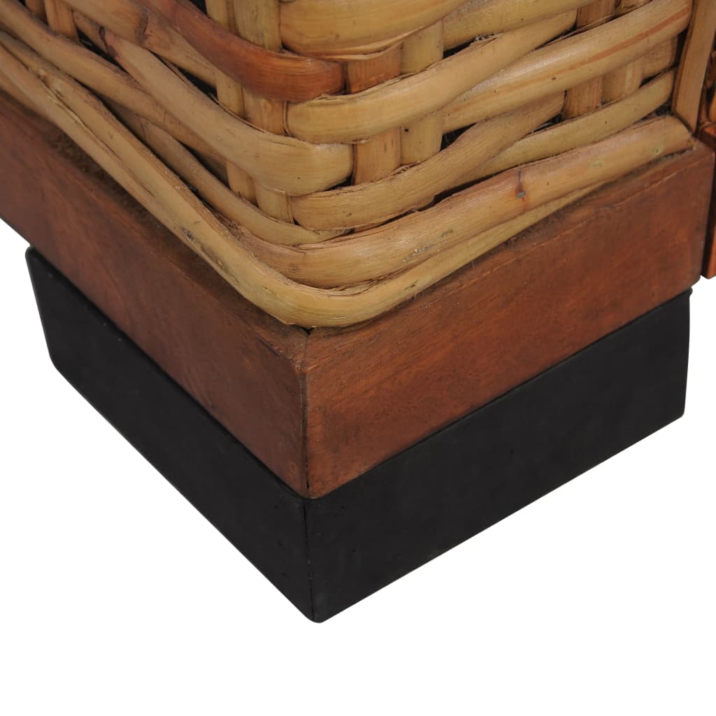 2-Delig Bankstel Met Kussens Natuurlijk Rattan Bruin 1-zitter + 2-zitter