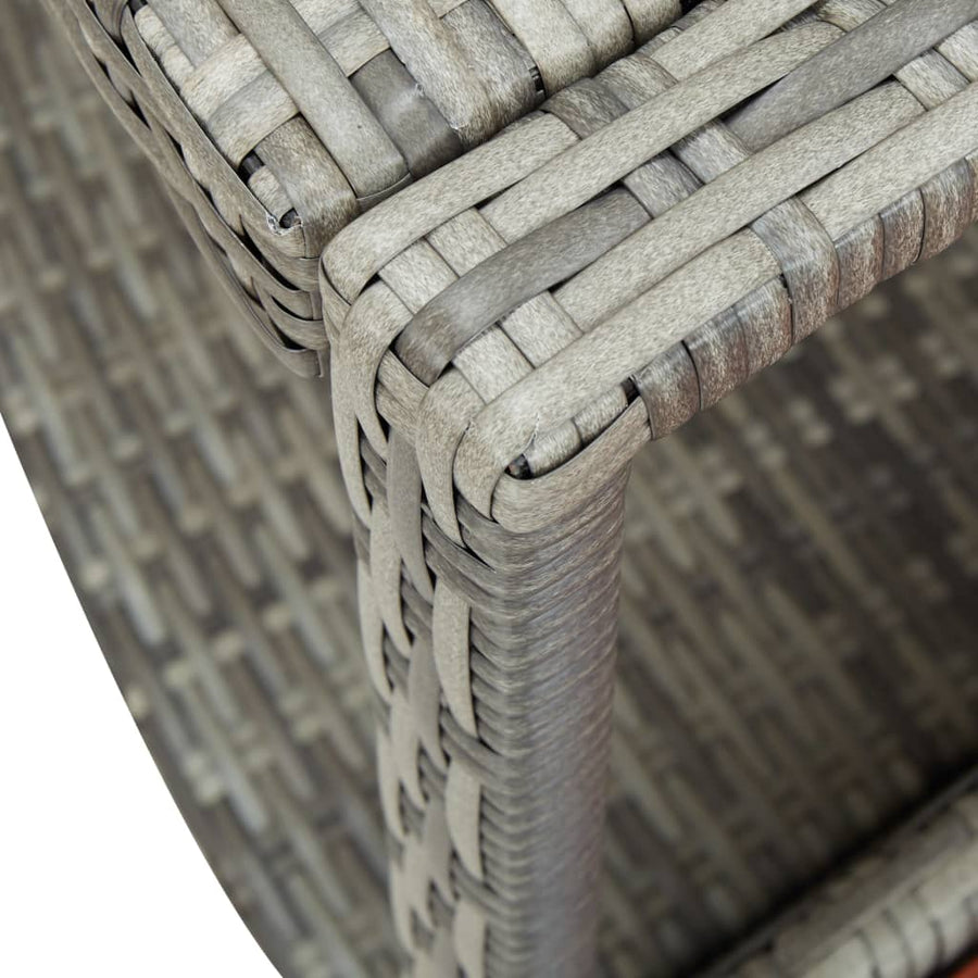 Hottub-Ombouw Poly Rattan Grijs