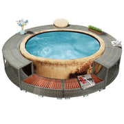 Hottub ombouw 283 cm buitendiameter poly rattan grijs