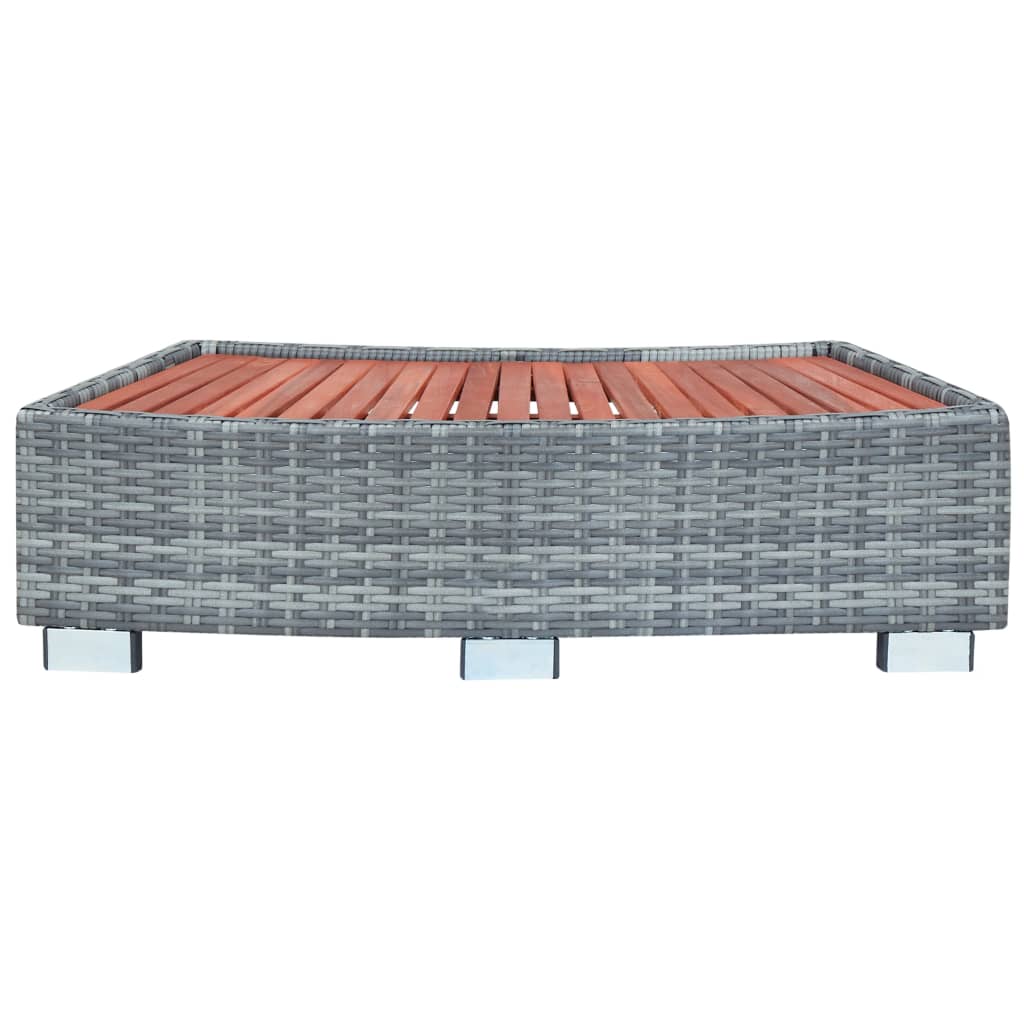 Spatrap 92X45X25 Cm Poly Rattan Grijs
