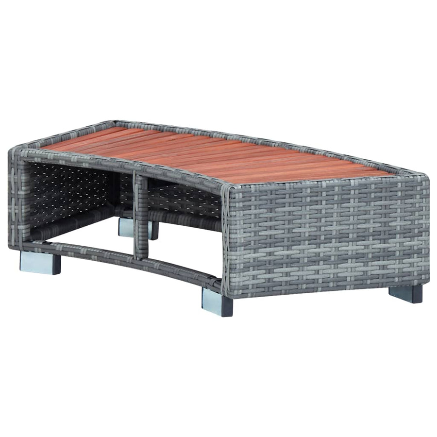 Spatrap 92X45X25 Cm Poly Rattan Grijs