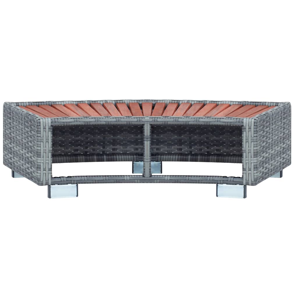 Spatrap 92X45X25 Cm Poly Rattan Grijs