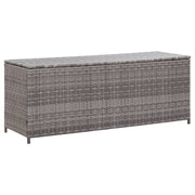 Garden storage box 150x50x60 cm poly rattan grey