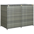 Double Storage Box 148x77x111 cm Poly Rattan Anthracite
