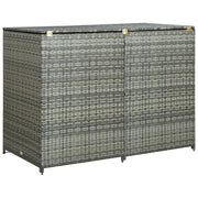 Double Storage Box 148x77x111 cm Poly Rattan Anthracite
