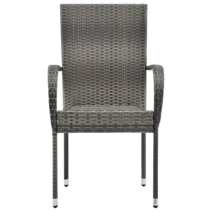 Tuinstoelen Stapelbaar Poly Rattan 2 Grijs