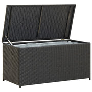 Garden storage box 100x50x50 cm poly rattan black