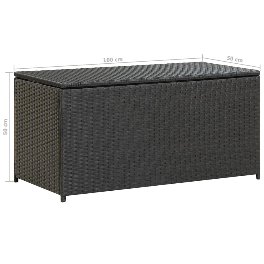 Tuinbox Poly Rattan 100 x 50 x 50 cm Zwart
