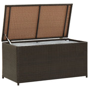 Garden storage box 100x50x50 cm poly rattan brown