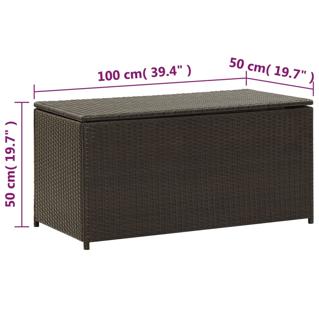 Tuinbox Poly Rattan 100 x 50 x 50 cm Bruin