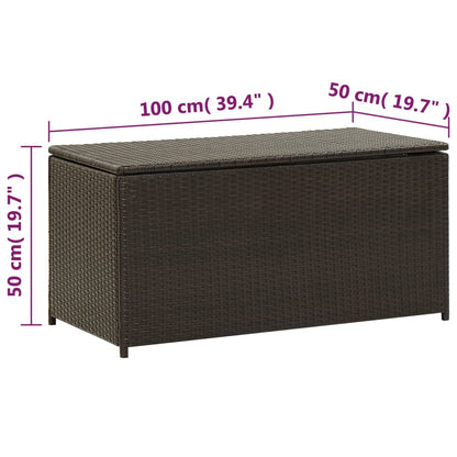 Tuinbox Poly Rattan 100 x 50 x 50 cm Bruin