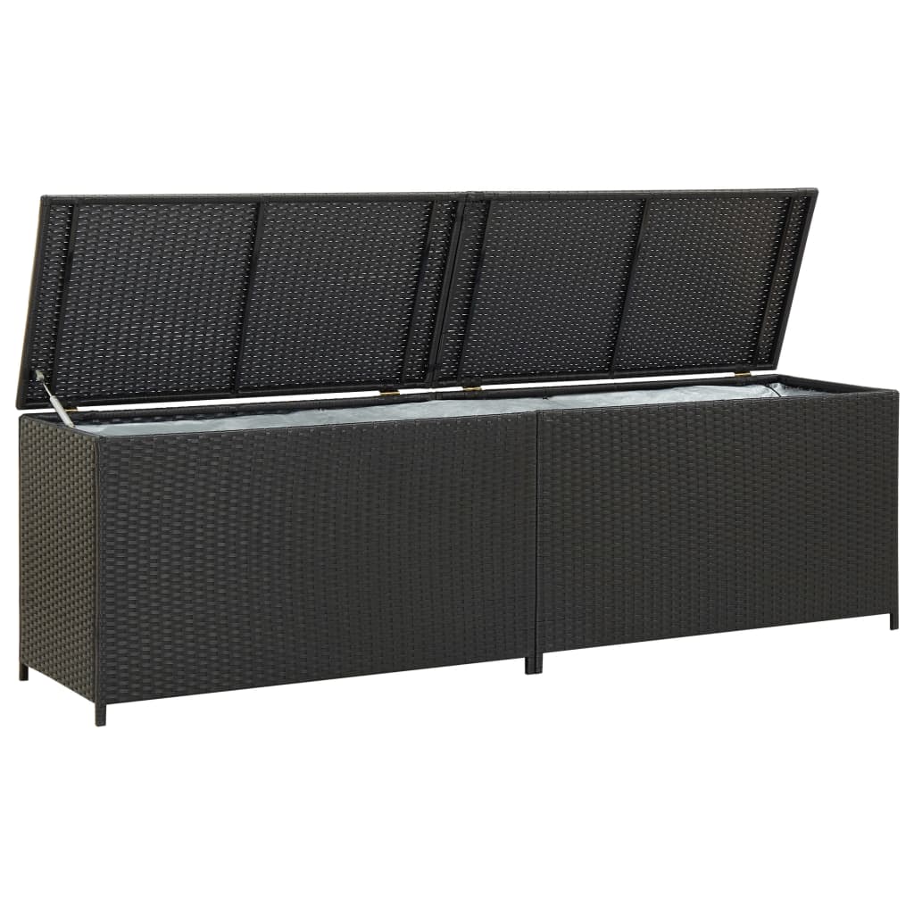 Tuinbox Poly Rattan 200 x 50 x 60 cm Zwart