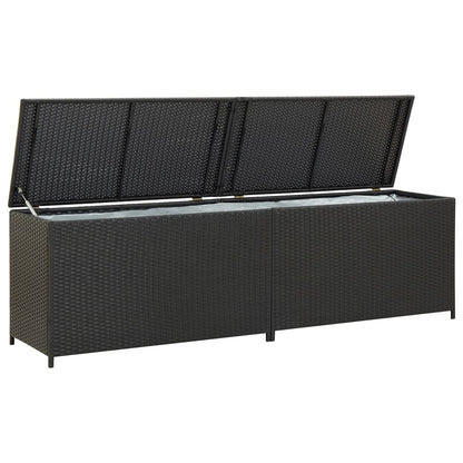 Tuinbox Poly Rattan 200 x 50 x 60 cm Zwart