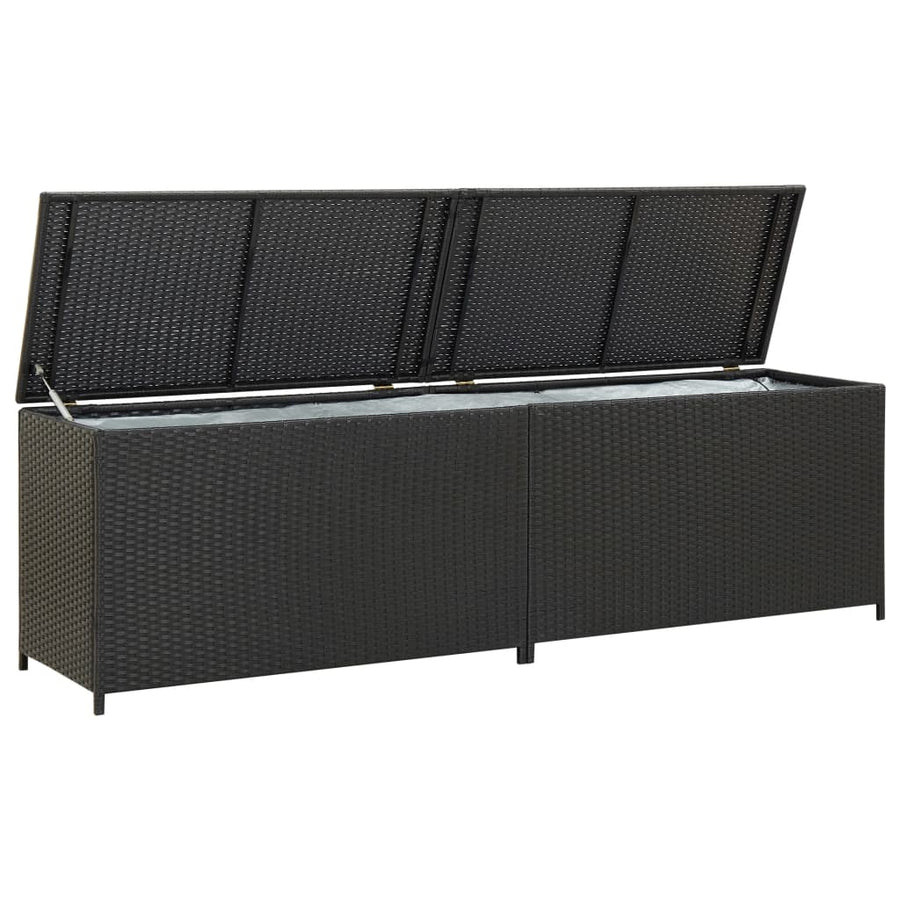 Tuinbox Poly Rattan 200 x 50 x 60 cm Zwart