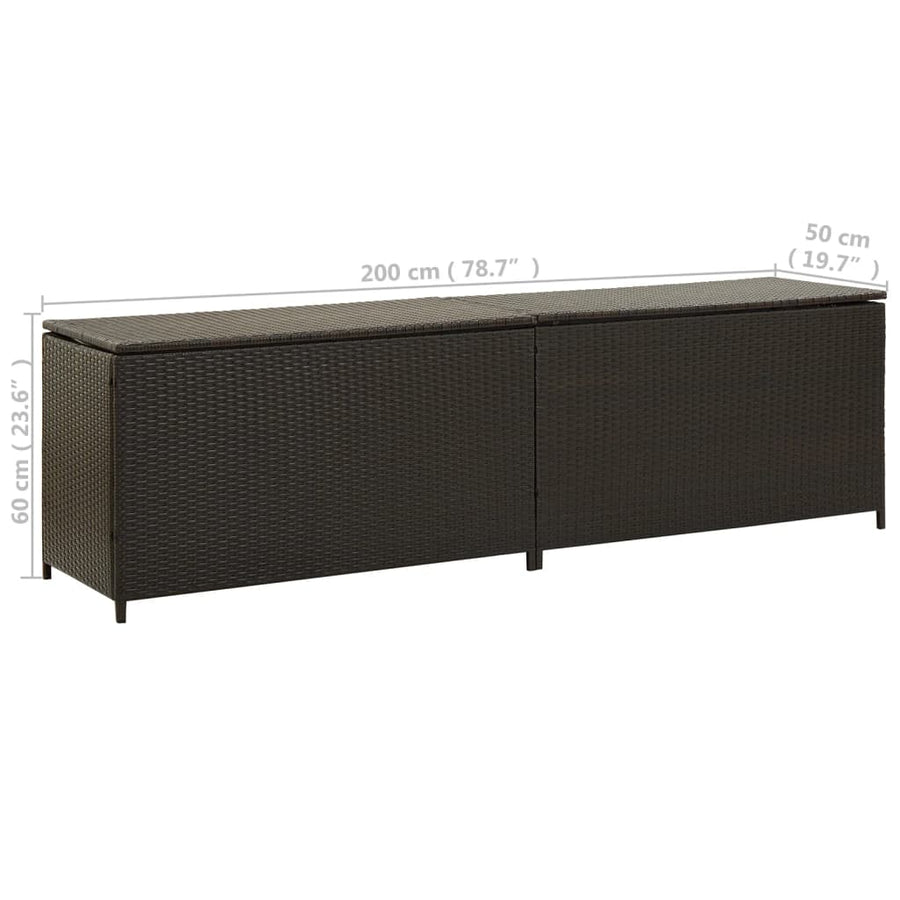 Tuinbox Poly Rattan 200 x 50 x 60 cm Bruin