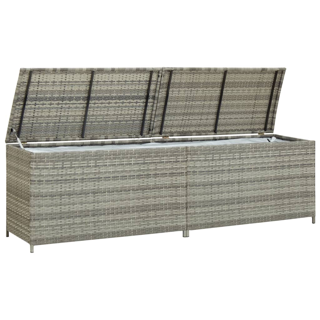 Tuinbox Poly Rattan 200 x 50 x 60 cm Grijs