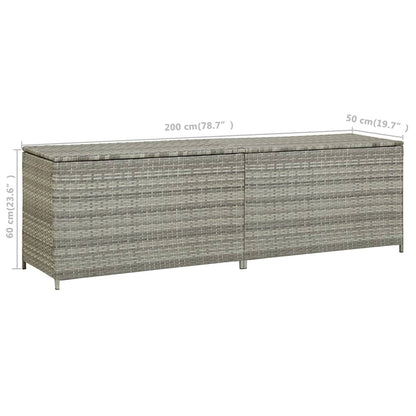 Tuinbox Poly Rattan 200 x 50 x 60 cm Grijs