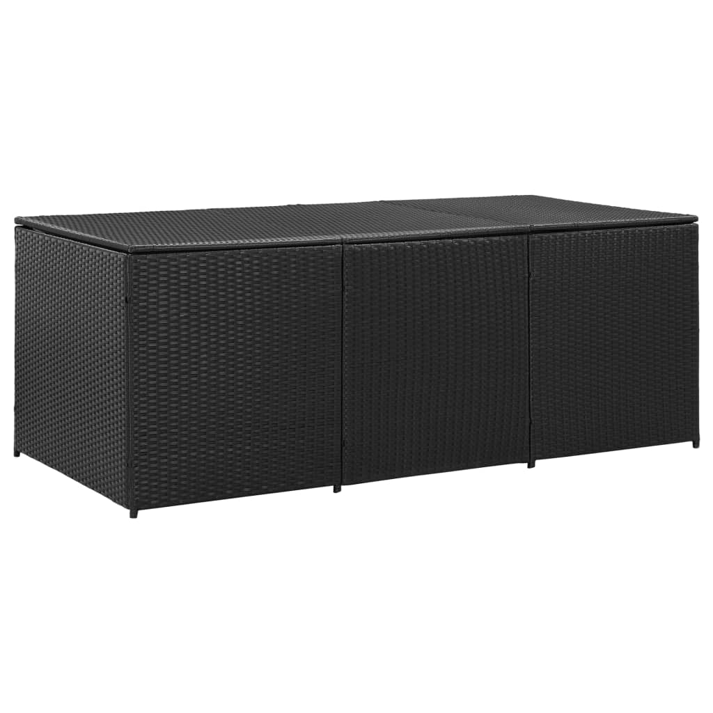 Tuinbox Poly Rattan 180 x 90 x 70 cm Zwart