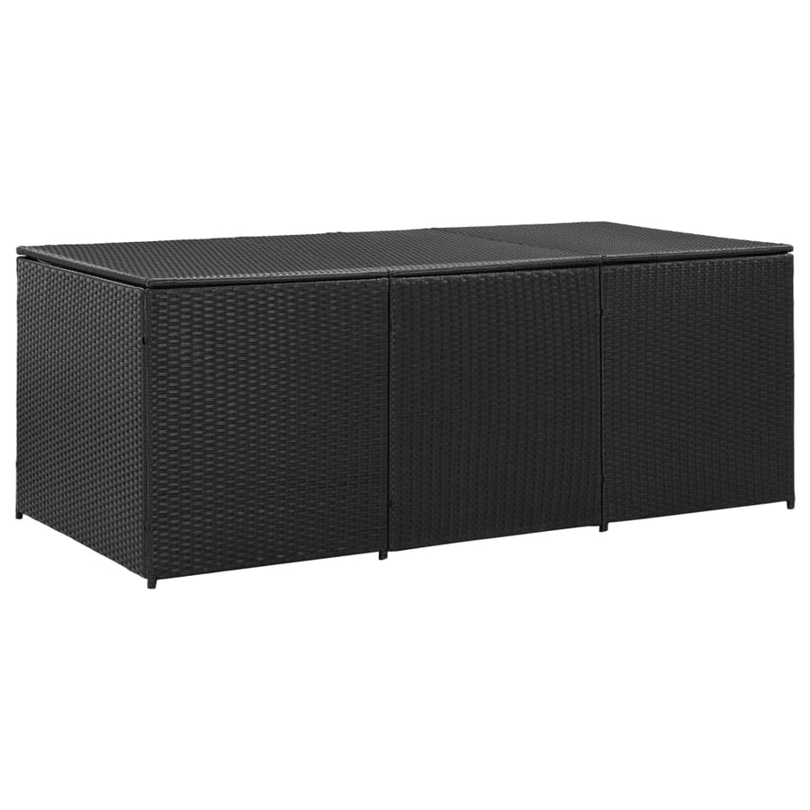 Tuinbox Poly Rattan 180 x 90 x 70 cm Zwart