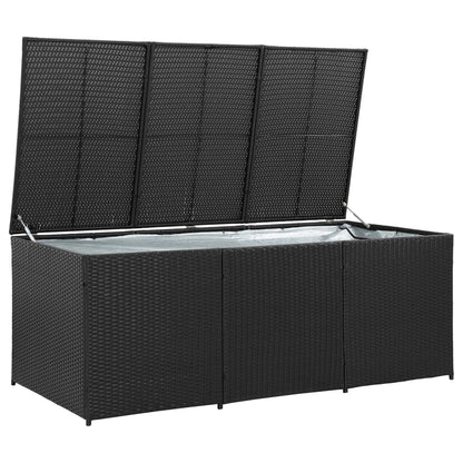 Tuinbox Poly Rattan 180 x 90 x 70 cm Zwart