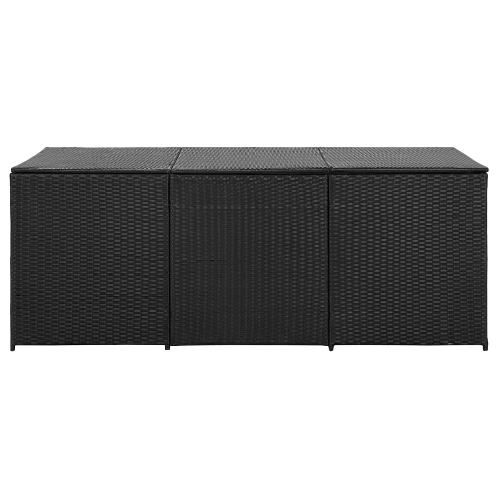 Tuinbox Poly Rattan 180 x 90 x 70 cm Zwart