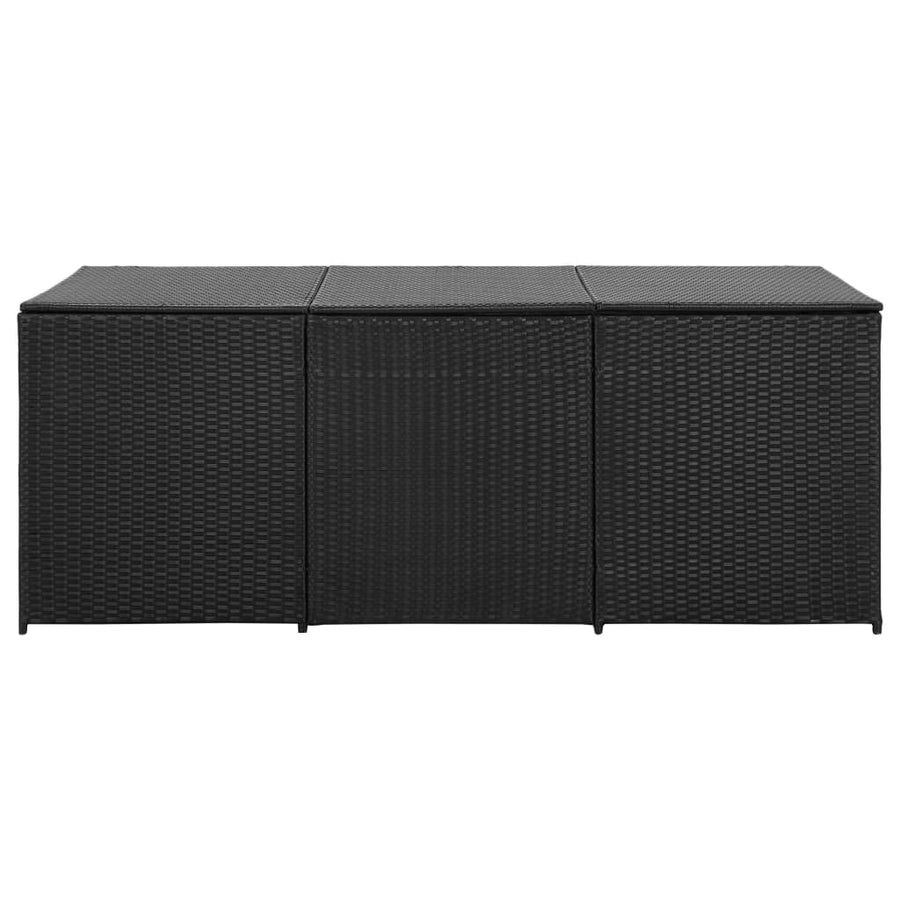 Tuinbox Poly Rattan 180 x 90 x 70 cm Zwart
