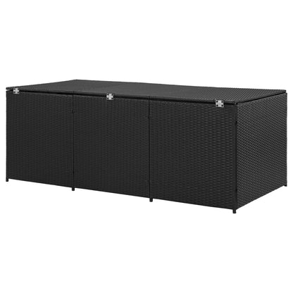 Tuinbox Poly Rattan 180 x 90 x 70 cm Zwart