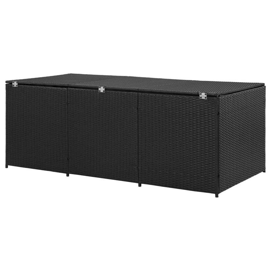 Tuinbox Poly Rattan 180 x 90 x 70 cm Zwart