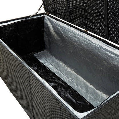Tuinbox Poly Rattan 180 x 90 x 70 cm Zwart