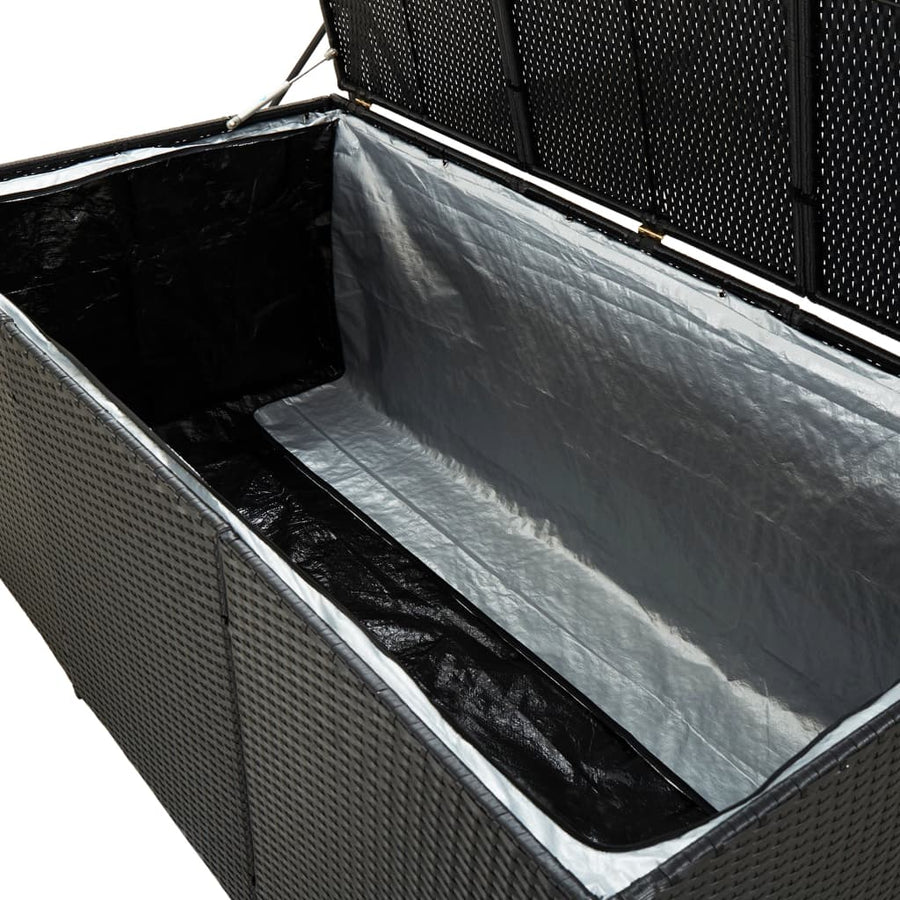 Tuinbox Poly Rattan 180 x 90 x 70 cm Zwart