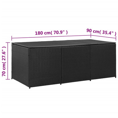 Tuinbox Poly Rattan 180 x 90 x 70 cm Zwart
