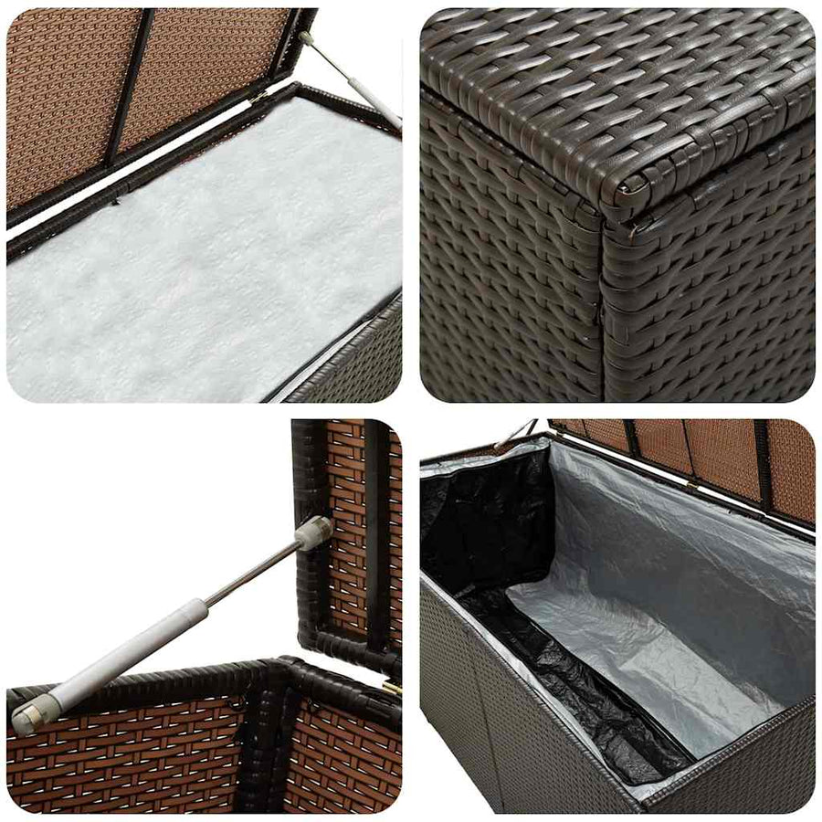 Tuinbox Poly Rattan 180 x 90 x 70 cm Bruin
