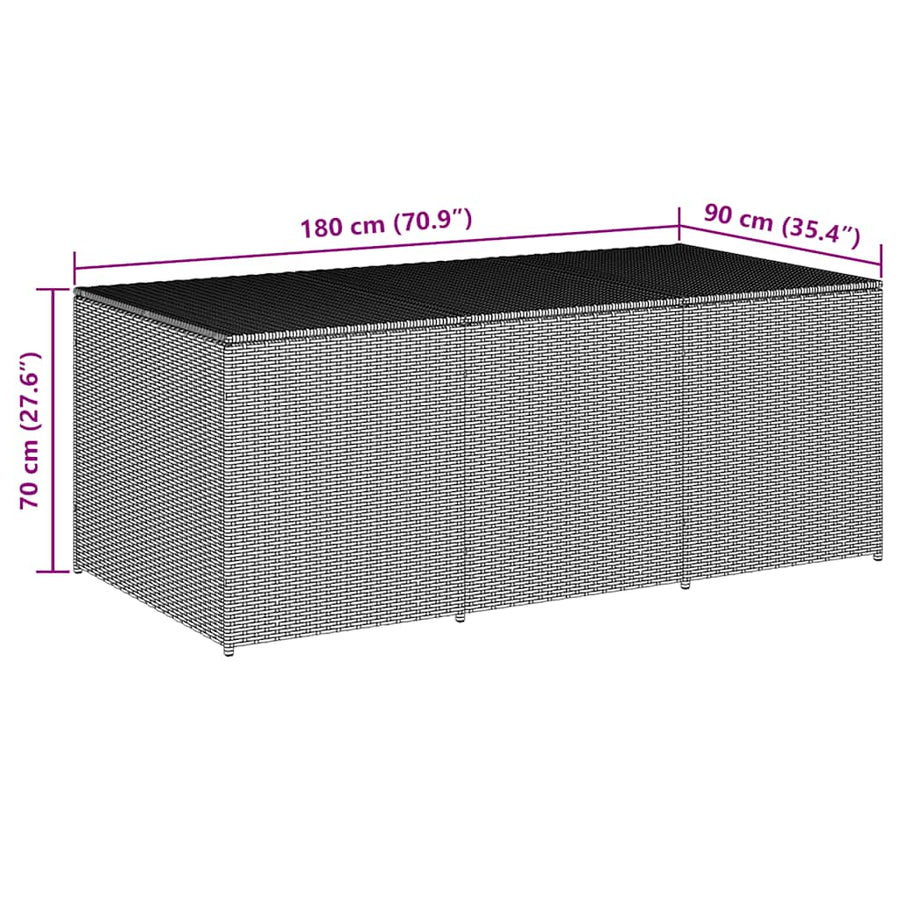 Tuinbox Poly Rattan 180 x 90 x 70 cm Bruin