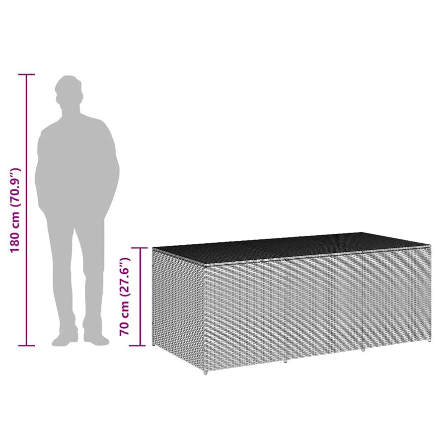 Tuinbox Poly Rattan 180 x 90 x 70 cm Bruin