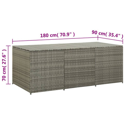 Tuinbox Poly Rattan 180 x 90 x 70 cm Grijs