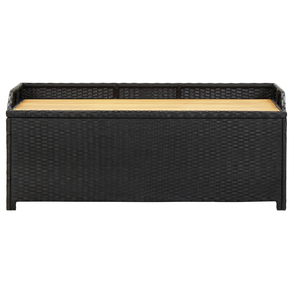Tuinopbergbank 20 Cm Poly Rattan 120 x 50 x 50 cm Zwart